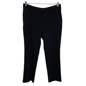 Dana Buchman Bootcut Pants Trouser High Rise Flat‎ Front Flared Leg Black 12